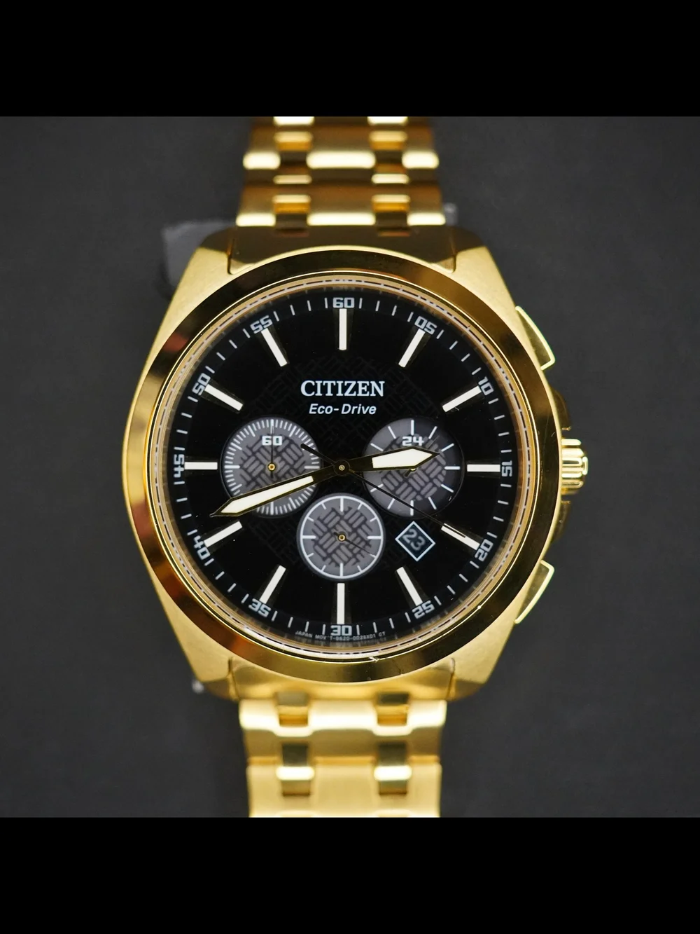 Citizen Eco-Drive Peyton CA4512-50E Gold Tone Chronograph Sapphire Watch